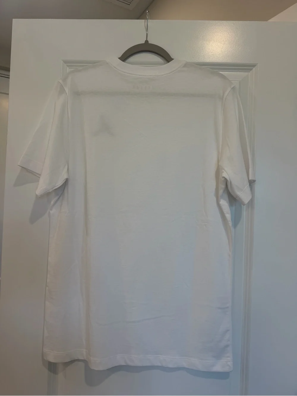 Jordan White Short Sleeve Tee with Black Jumpman - M